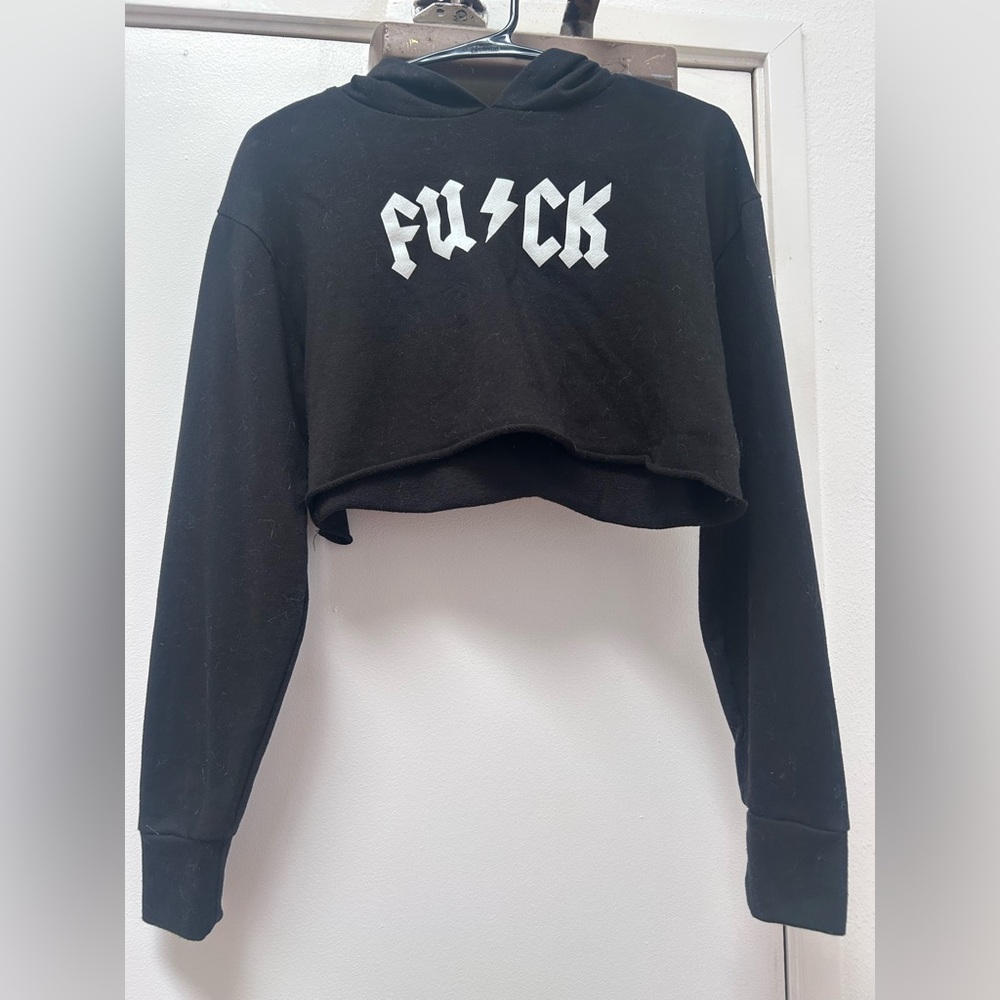 Bold Black Graphic Crop Top